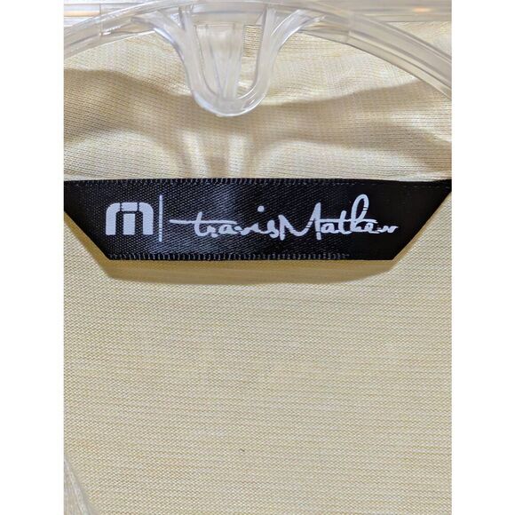 Travis Mathew Men's Yellow Short-Sleeve Pointed Collar Golf Polo Shirt Size M - Picture 2 of 6